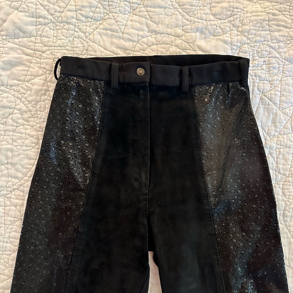 Leather and suede pants